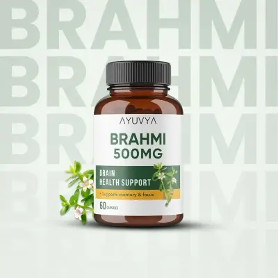 Ayuvya|BRAHMI CAPSULES|500MG|60 Capsules