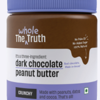 Dark Chocolate Peanut Butter - Crunchy | No Added Sugar | Loaded with Peanut Bits & Rich Cocoa | Gourmet Protein Spread