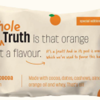 Orange Cocoa Protein Bar - Zesty & Rich | 15g Plant Protein | Vegan | Zero Refined Sugar